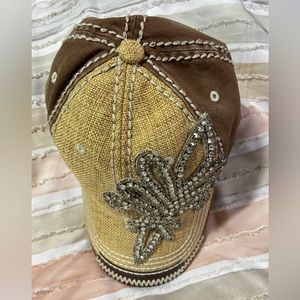 Olive & Pique Brand with Big Rhinestone Jeweled Trucker Style Bling Cap